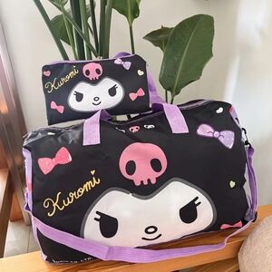 Kuromi Black and Pink Travel Bag Set